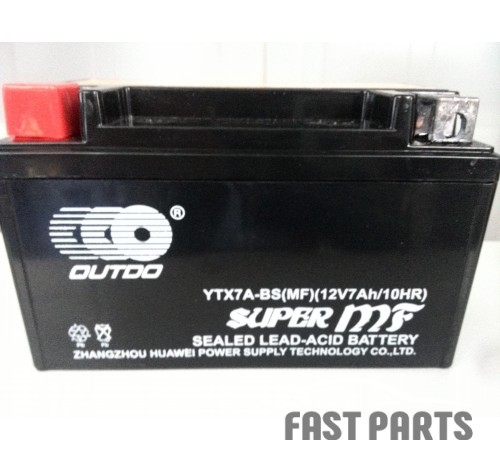 Аккумулятор OUTDO 7 Ah YTX7A-BS MF (FA)/(8х)