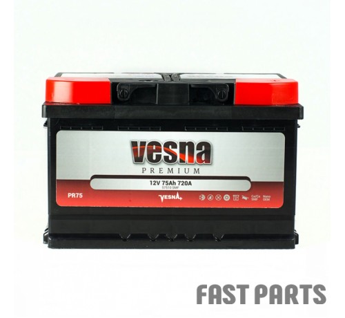 Аккумулятор Vesna Premium 75 Ah/720А 12V Euro(0)