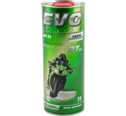 Масло для 2-х тактных двигателей EVO MOTO 2T BIO (GREEN) 1L